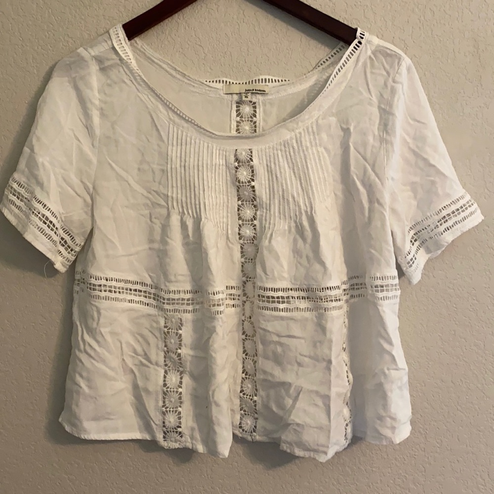 June & Hudson White eyelet Top